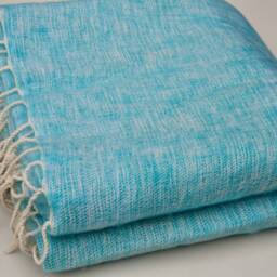 Sky Blue Yak Wool Blanket Hand-Loomed Nepal Travel Shawl Meditation Wrap Throws - thumbnail 4