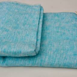 Sky Blue Yak Wool Blanket Hand-Loomed Nepal Travel Shawl Meditation Wrap Throws - thumbnail 2