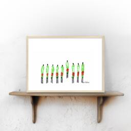 Framed Print, Colorful Abstract Art Africa Inspiration, Kitchen Wall Art, Bedroom Decor, Original Gift - thumbnail 3
