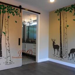 Birch Tree Wall Decal With Deer - Nursery Sticker - thumbnail 2