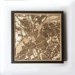 Ottawa Wooden Map Art - Laser Cut 3D City Streets, Framed Wall Decor - thumbnail 1