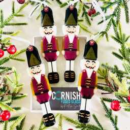 Fused Glass Nut Cracker Or Fairy Christmas Decoration, Tree Decor, Cornish Fused Glass - thumbnail 2