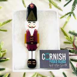 Fused Glass Nut Cracker Or Fairy Christmas Decoration, Tree Decor, Cornish Fused Glass - thumbnail 4