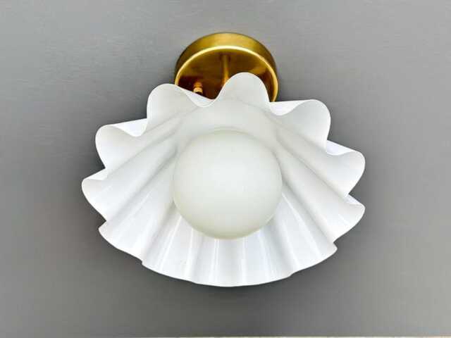 Mid Century Chandelier Lighting Fixtures Brass Semi Flush Mount Ceiling Lights Pendant Light Modern - image 1