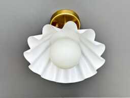 Mid Century Chandelier Lighting Fixtures Brass Semi Flush Mount Ceiling Lights Pendant Light Modern