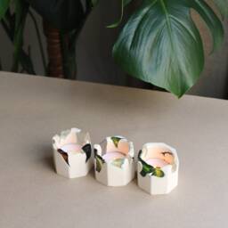 Sea Glass Tealight Holders - Jesmonite Candle Set Of 3 - thumbnail 2