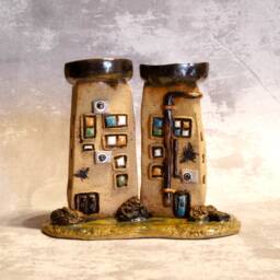 Tea Light Candle Holders, Modern Judaica, Jewish Wedding Gift, Shabbat Holder, Candelabra, Judaic Candlestick Holder