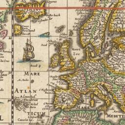 Willem Blaeu 1635 World Map Print Sea Monsters & Wonders - Exceptional Quality 230Gsm Framed, Unframed Free Standard Delivery - thumbnail 2