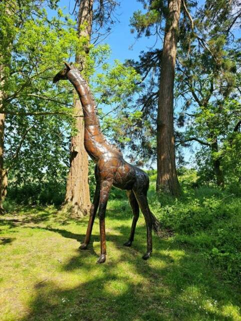 Recycled Metal Handcrafted Giraffe. Garden Outdoor Sculpture, Statue. Safari. Handmade Giraffes - image 1