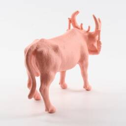 Peach Bull With Beetle Head Matt Varnish Figurine - thumbnail 3