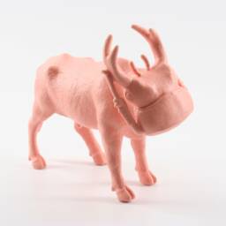 Peach Bull With Beetle Head Matt Varnish Figurine