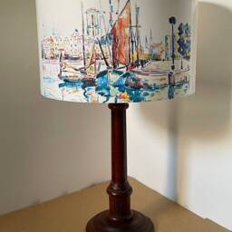 Boat Lampshade , Light Shade , Ships in Port, Water Colour, Fatta Da Mamma - thumbnail 3
