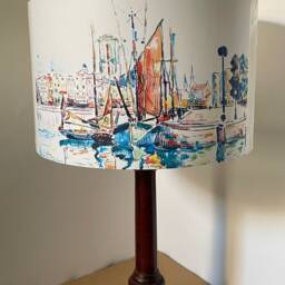 Boat Lampshade , Light Shade , Ships in Port, Water Colour, Fatta Da Mamma - thumbnail 2
