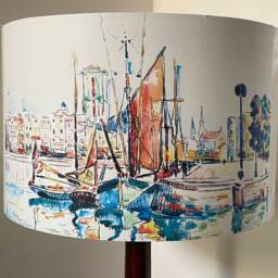Boat Lampshade , Light Shade , Ships in Port, Water Colour, Fatta Da Mamma - thumbnail 1