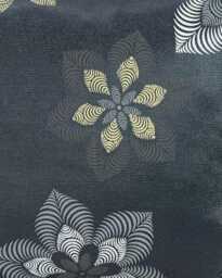 Charcoal Grey Floral Cushion Cover - Gold Geometric Pillowcase - 18x18 - thumbnail 3