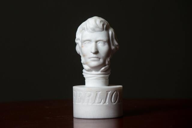 Marble Bust Of Composer Berlioz Statue Carved Greek Marble Figurine Artist Sculpture - image 1