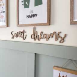 Sweet Dreams Wooden Nursery Wall Art Sign - thumbnail 1