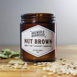 Nut Brown - Beer-Themed Soy Wax Candle 9Oz Jar - thumbnail 1