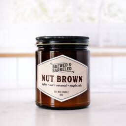 Nut Brown - Beer-Themed Soy Wax Candle 9Oz Jar - thumbnail 2