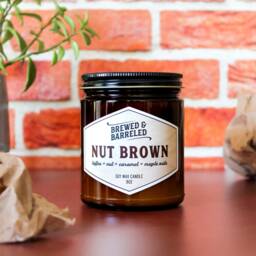 Nut Brown - Beer-Themed Soy Wax Candle 9Oz Jar - thumbnail 3
