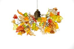 Ceiling Pendant Lighting, Island Lighting With Autumn Color Flowers & Leaves