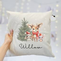 Personalised Christmas Pillow Cover, First Cushion, Family Decor, Decoration - thumbnail 1