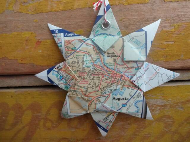 Augusta, Georgia Origami Map Ornament, Home Decor, Wall Art, Road Map, Vacation, Christmas, Holiday, Wedding, Graduation, Moving, Gift - image 1
