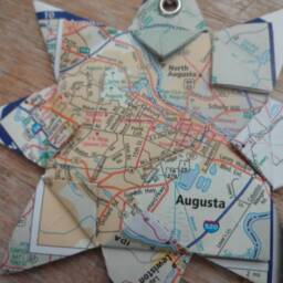 Augusta, Georgia Origami Map Ornament, Home Decor, Wall Art, Road Map, Vacation, Christmas, Holiday, Wedding, Graduation, Moving, Gift - thumbnail 2