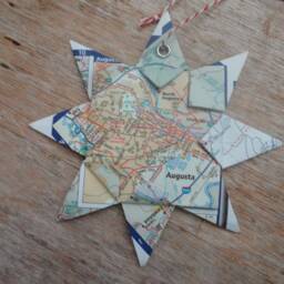 Augusta, Georgia Origami Map Ornament, Home Decor, Wall Art, Road Map, Vacation, Christmas, Holiday, Wedding, Graduation, Moving, Gift - thumbnail 3