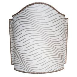 Venetian Lamp Shade Fortuny Fabric Ivory & Gold Onde Pattern Half Lampshade - Handmade in Italy - thumbnail 1