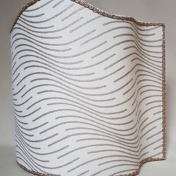Venetian Lamp Shade Fortuny Fabric Ivory & Gold Onde Pattern Half Lampshade - Handmade in Italy - thumbnail 3