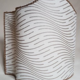 Venetian Lamp Shade Fortuny Fabric Ivory & Gold Onde Pattern Half Lampshade - Handmade in Italy - thumbnail 2