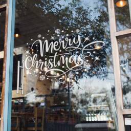 Merry Christmas Sticker For Windows Xmas Shop Display Window Decal Home Decoration - thumbnail 2
