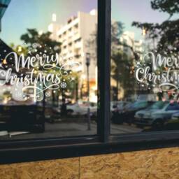 Merry Christmas Sticker For Windows Xmas Shop Display Window Decal Home Decoration - thumbnail 3