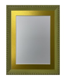 Crown Olive Green Photo Frame With Gold Mount, Wooden Bobbin Distressed