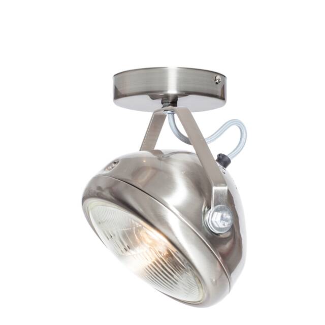 No.7 Vintage Spotlight in Silver - Lamp Made Of Headlight Handmade Wall Or Ceiling Light Industrial Interior - image 1