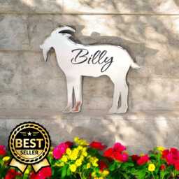 Goat Shaped Acrylic Mirror Custom Colors & Engraving - thumbnail 1