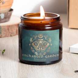 Enchanted Garden Scented Soy Candle - Bookish, Fantasy, Witchy, Dark Academia Gift - thumbnail 2