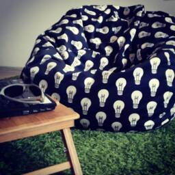 Pouf, Bean Cover+Inner Bag, Bean Bag Chair, Large Bag, Adult Bag-Teen/Child, Black & White Bean Bag , Gift