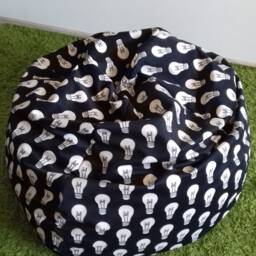Pouf, Bean Cover+Inner Bag, Bean Bag Chair, Large Bag, Adult Bag-Teen/Child, Black & White Bean Bag , Gift - thumbnail 4