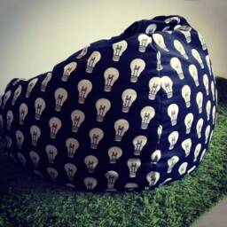Pouf, Bean Cover+Inner Bag, Bean Bag Chair, Large Bag, Adult Bag-Teen/Child, Black & White Bean Bag , Gift - thumbnail 2