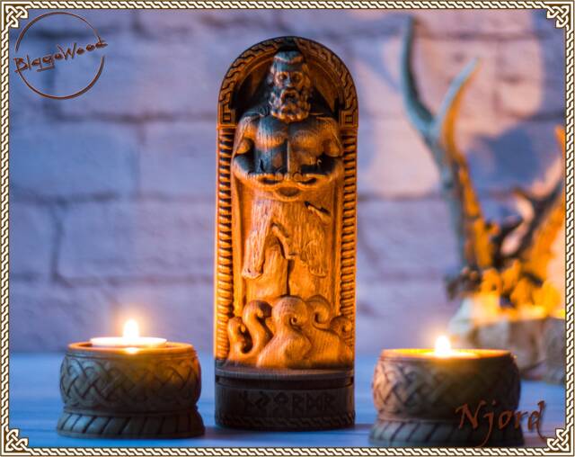 Njord, Norse Pagan God Statue, For Asatru Altar Kit & Heathen Ritual - image 1