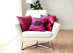 Porthole Retro Cushion 40 X cm - 50 Space Age Red Pink Black 60S 70S Lounge Cover Vintage Boho Pillowcase Geometric - thumbnail 1