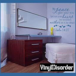 My Peace I Give Unto You Let Not Your Heart Be Troubled - Vinyl Wall Decal Quotes Sticker Tl045Et - thumbnail 1