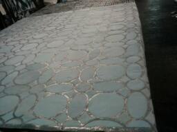Cowhide Patchwork Rug Raw Leather Argentina - Free Shipping- Cowhide Rugs Mix Of Whites & Gold Metallic Handmade 6' X 8'