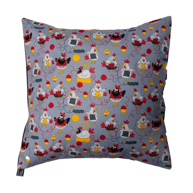 Crazy Knitting Chicken Designer Cushion Cover Fits An 18