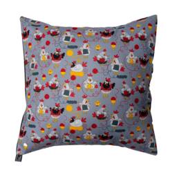 Crazy Knitting Chicken Designer Cushion Cover Fits An 18