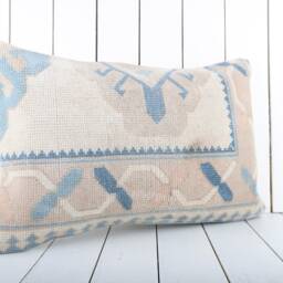 Vintage Kilim Pillow Cover 16x24 Ethnic Woven Wool Lumbar Cushion - thumbnail 2