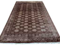 7x10 Brown Color 3 Ply Bokhara Rug - 2.00x3.00 Triple Pile Bedroom Turkish Extra Thick Afghan - thumbnail 1