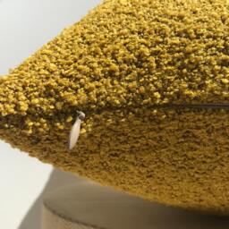 Mustard Boucle Textured Pillowcase, Fall Decor, Sherpa Yellow Pillow, Throw Pillow - thumbnail 2